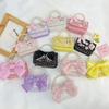 Korean Style Pearl Handbag for Kids Cute Bow Princess Messenger Bag Parent-Child Mini Shoulder Bag