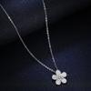 Luxury Platinum Pendants Moissanite Diamond Necklace for Women Camellia New Collarbone Chain Wedding Jewelry Gift