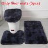 Non Dye Tie Slip Mat Fluffy Plush Bathroom Toilet Seat Cover Carpet 3 Piece Set