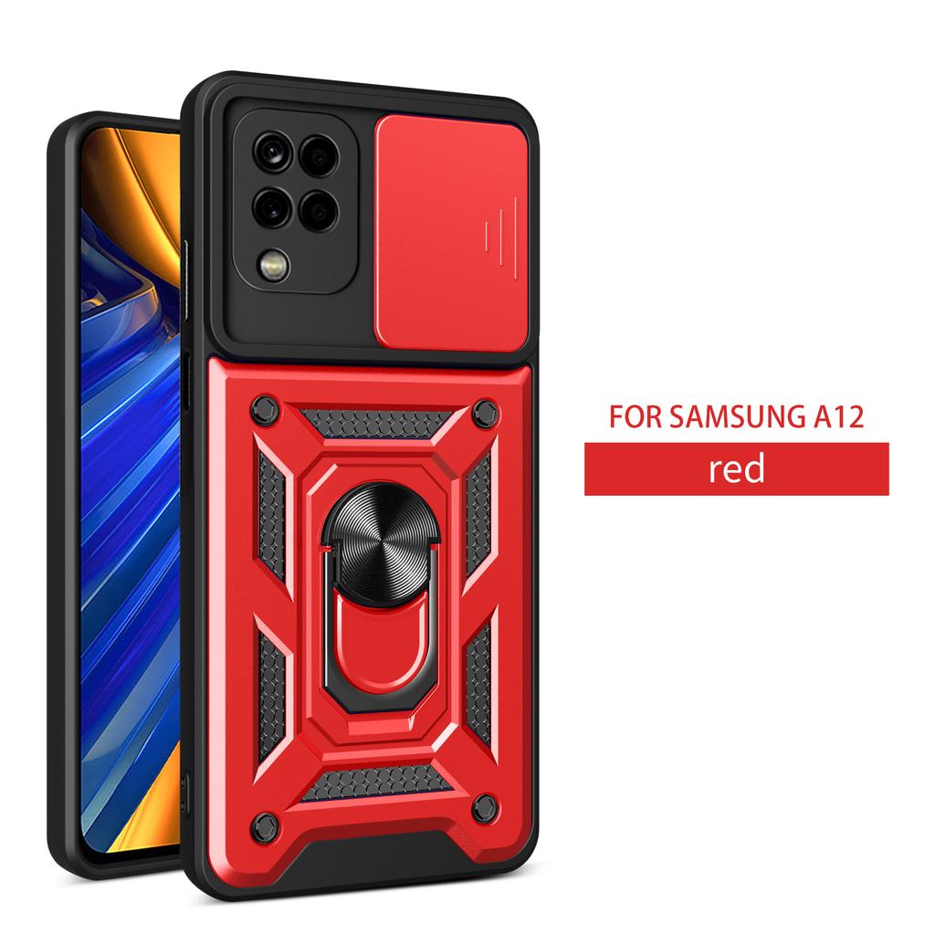 For Samsung A22 4G Case Galaxy A12 Cover Galaxy F22 M32 4G Magnetic Ring Holder Armor Phone Case Slide Camera Protect Back Cover