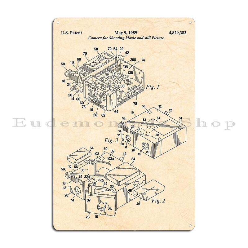 Anatomy Of A Leica Camera 1989 Old Camera Part Patent Drawing Metal Plaque Club Party Plaques Living Room Create Tin Sign Poster