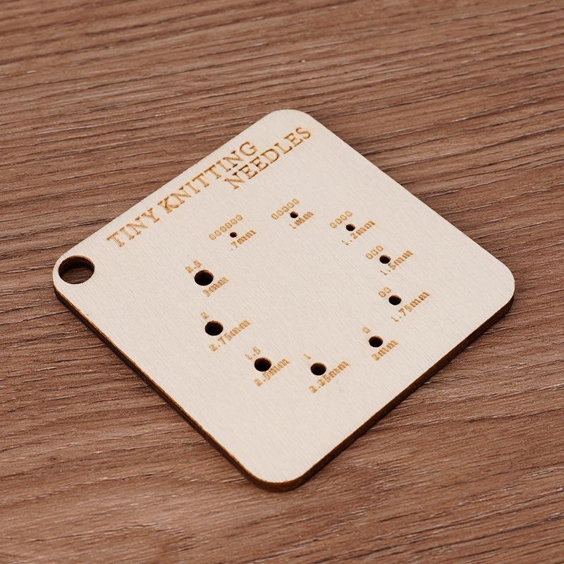 Wooden Knitting Needle Gauge Square Tool
