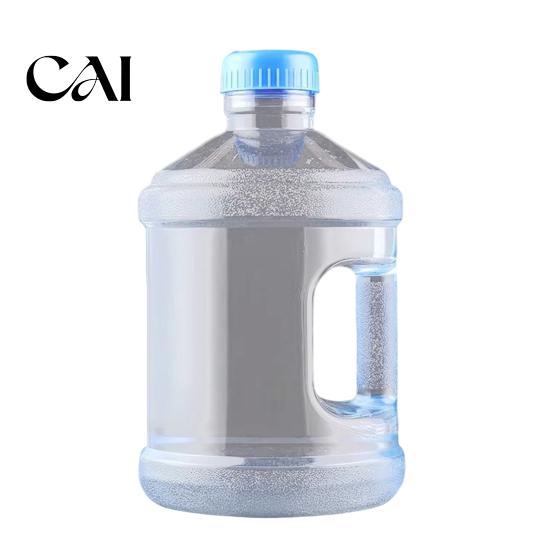 Langlebiger Wasserbehälter Kunststoffkrug mit Griff und auslaufsicherem Deckel, Wiederverwendbarer Schraubdeckelbehälter Tragbare Flasche, Transparent für Zuhause