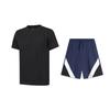 Li Ning Einfarbig Vielseitiges Rundhals Kurzarm T-Shirt und Mid Waist Five Point Shorts Lässiges Sportset Unisex Sets AHSUA49-2+AKSU613-2