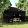 VidaXL Folding Pop-Up Party Tent 4 Sidewalls Black, Tent, Canopy Tent, Gazebo Awning, Tent 4005030
