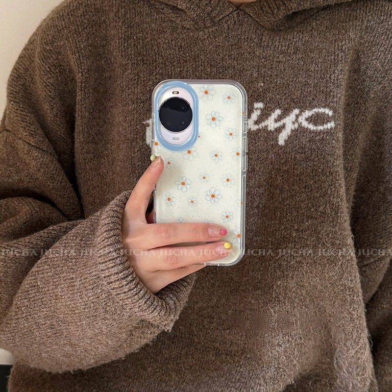 Suitable for Huawei Nova15ultra Mobile Phone Case Artistic Niche HUAWEInova15 with Fresh Blue Daisies