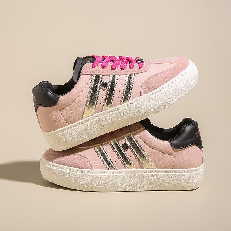 

2025 summer new platform white shoes ins tide board shoes Korean version sports style student lace-up casual shoes women Z65 35