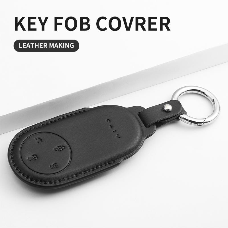 Interior Mouldings Leather Case Cover Car Key Protector Shell Fob Accessories For Aito M5 M7 2024 2022 2023