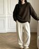 Lazy Wind Large Size Pullover Sweater Women's Autumn and Winter New Versatile Soft Waxy Thick Version Wool Blended Pullover