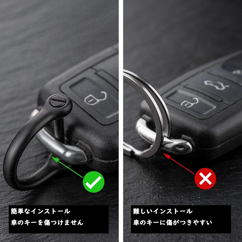 Round Carabiner Stylish Car Key Key Storage Black Round Carabiner 1 Stainless Steel [TISUR] Keychain, Small, Ring, (Aluminum + D-Ring)