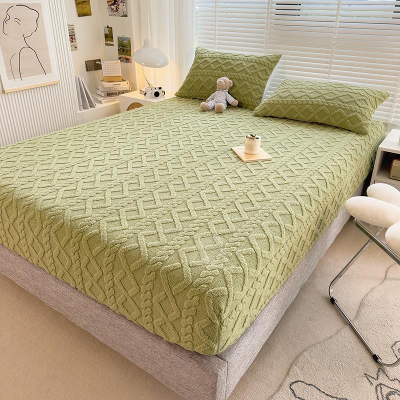 Soild Farbe Taft Matratzenbezug Winter Warme Weiche Bequeme Bettwäsche Spannbettlaken Bettdecke Rutschfester Matratzenschoner 2023