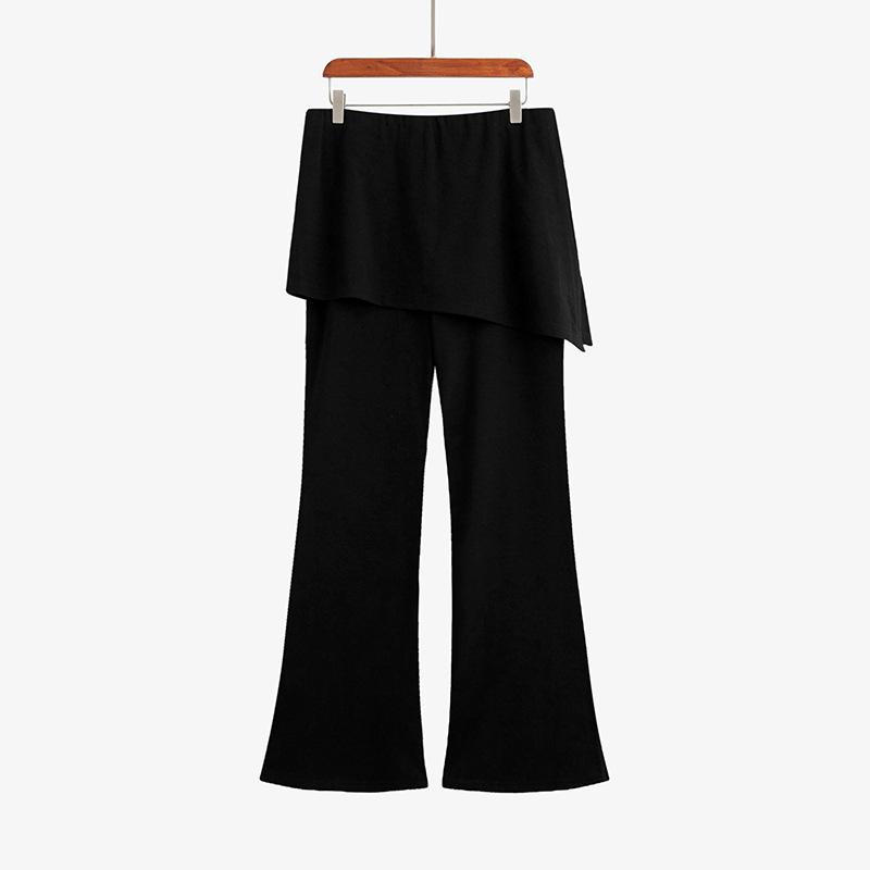 Women's Patchwork Curtain Summer High-waisted Slightly Flared Floor-length Pants