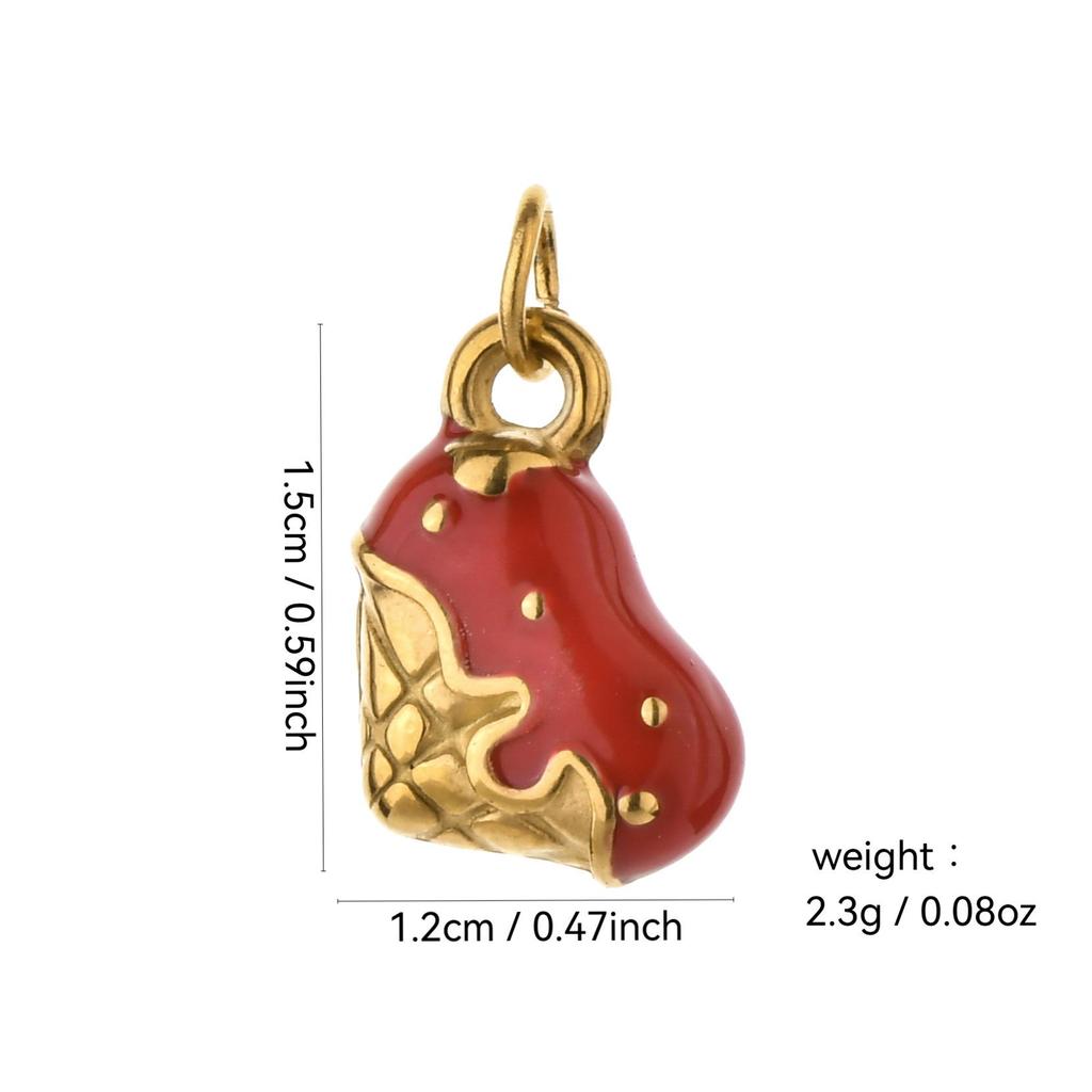 Stainless Steel Drip Oil Ice Cream Heart Necklace & Bracelet Charms