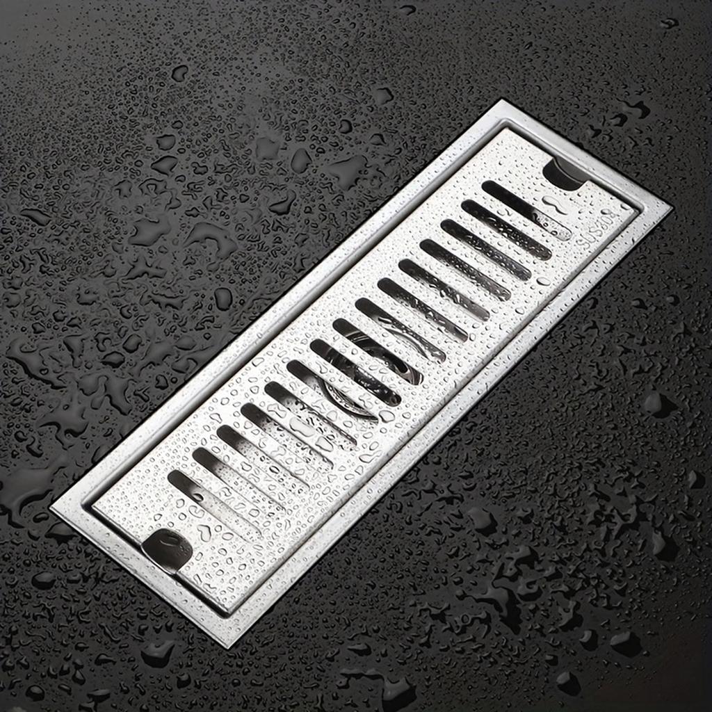 40cm Stainless Steel Linear Shower Drain Channel Floor Drain with Central Outlet for Bathroom Wet Area Water Drainage System