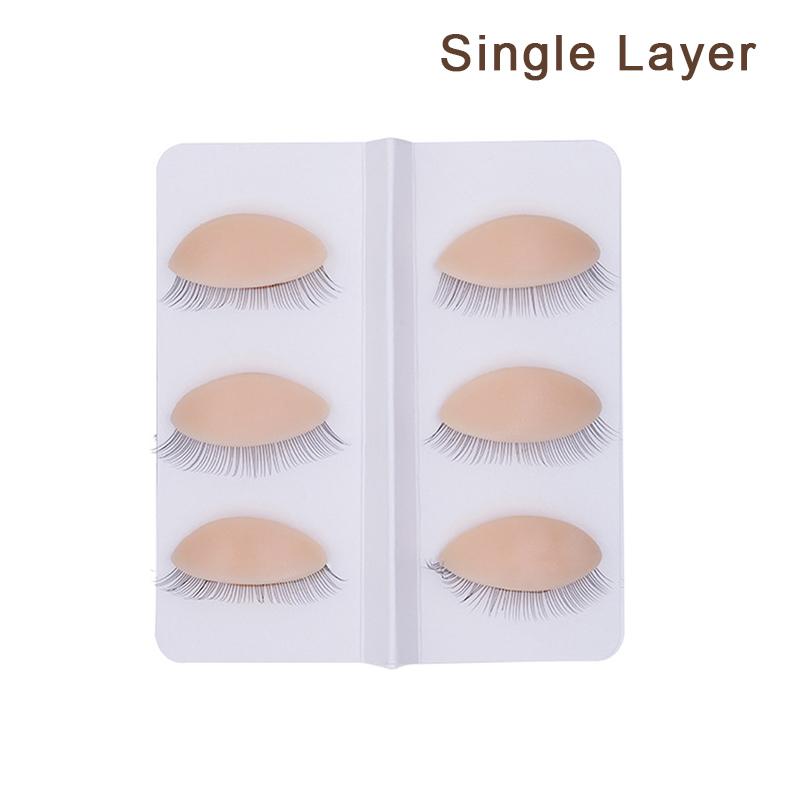 3Pairs/Set Replacement False Eyelash Extension Practice Head Model Silicone Removable Eyelids Tattoo Training Eyes Mannequin