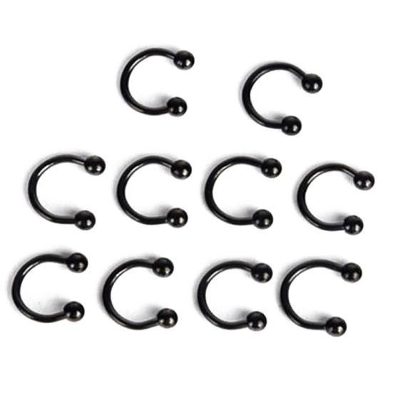 10 stuks roestvrijstalen hoefijzerbar lip neus septum oorring stud body piercing