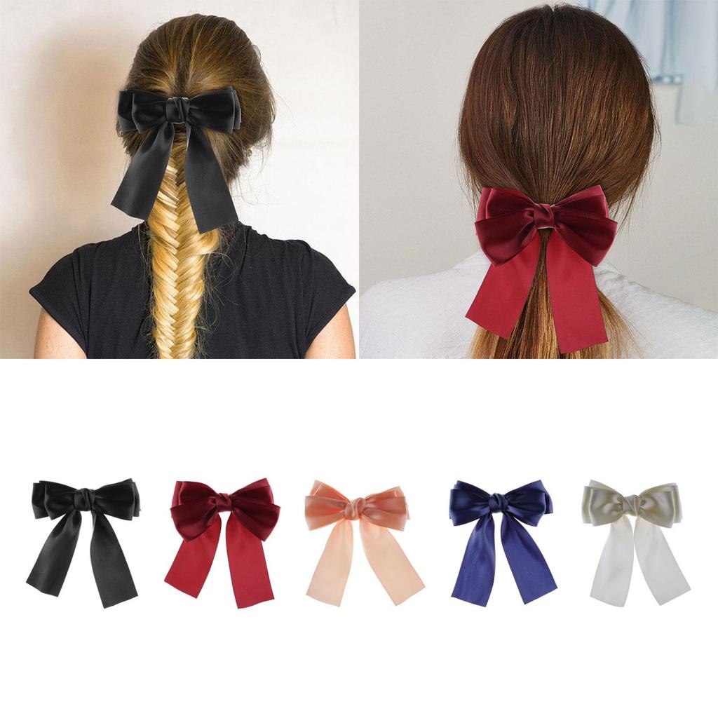 Ribbon Hair Bows, Large Bow Top Clip, Alligator Clips Headwear, Barrette Bowknot Hair Clip for Ceremony Birthday Party