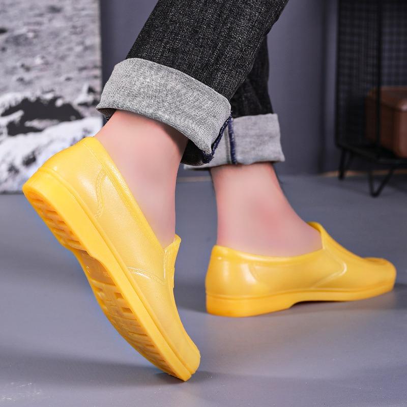 Men's Low-top Rain Shoes Kitchen Water Boots Chef Oil-resistant Kitchen Shoes Waterproof Shoes Dad Industrial Outdoor Wading Shoes Rubber Shoes