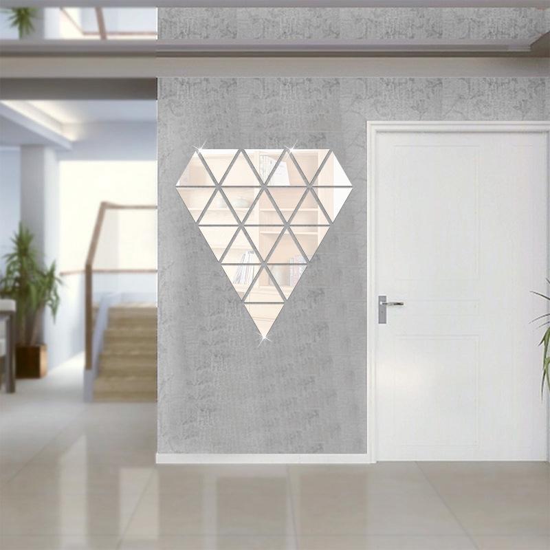 

15СМ Равносторонний Треугольник Акриловое Зеркало Наклейка на Стену для Украшения Гостиной серебряный