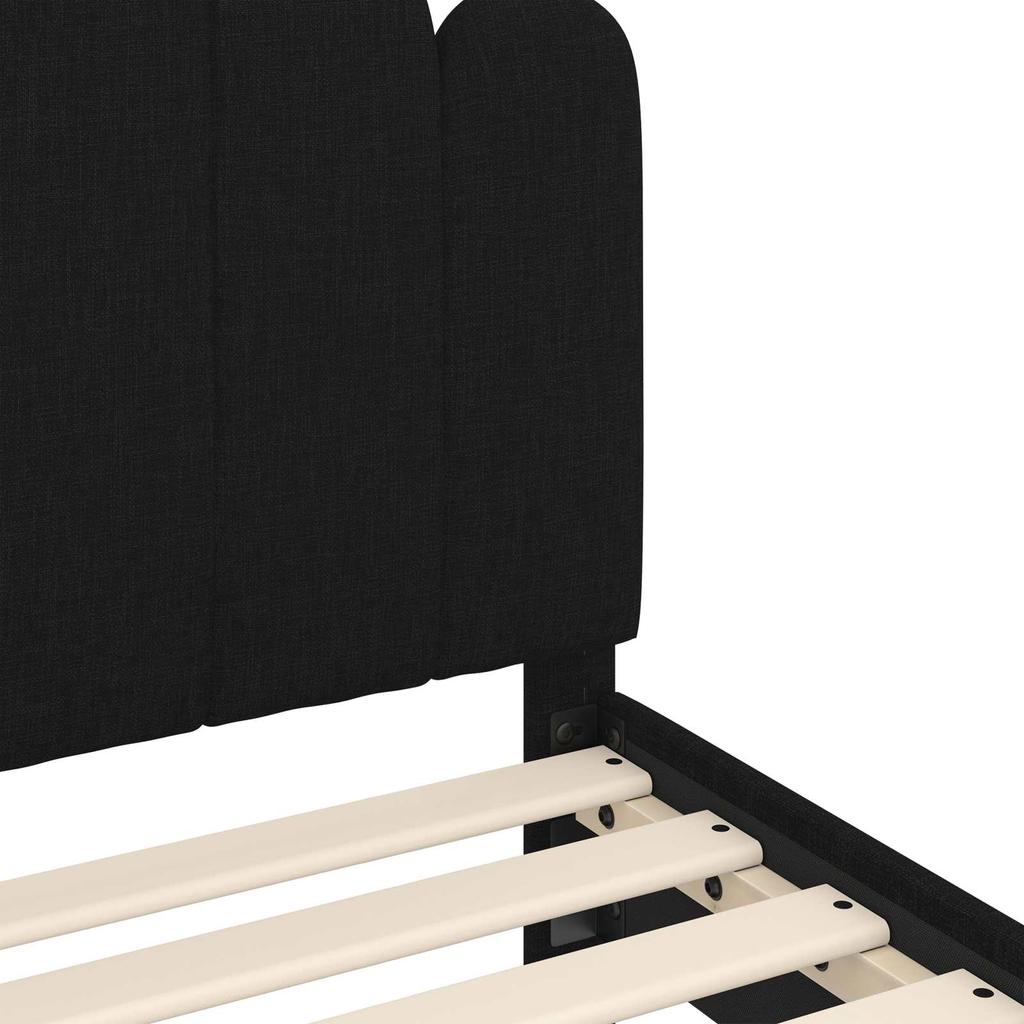 Kids Bed Frame with Headboard Black 80 x 200 cm Fabric
