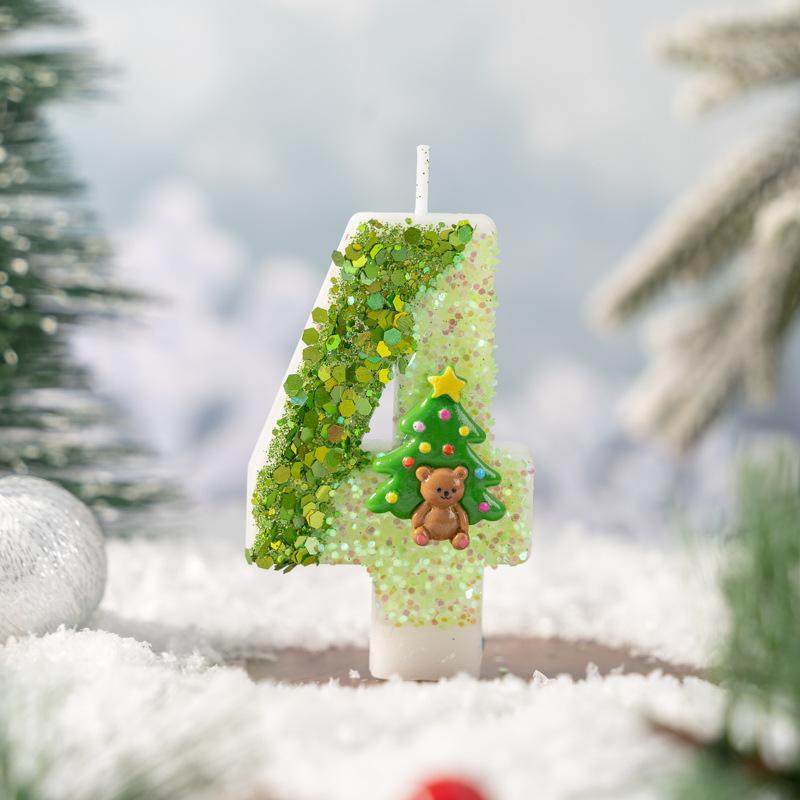 Christmas Tree Holiday Number Candle Innovation 0-9 Handmade Diy Decoration Crafts