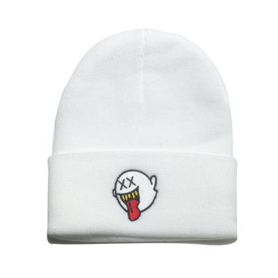 Street Trendy Brand Embroidery Grimace Embroidery Wool Hat Warm Cold Hat Little Devil Knitted Hat Hip Hop Cold Hat Man