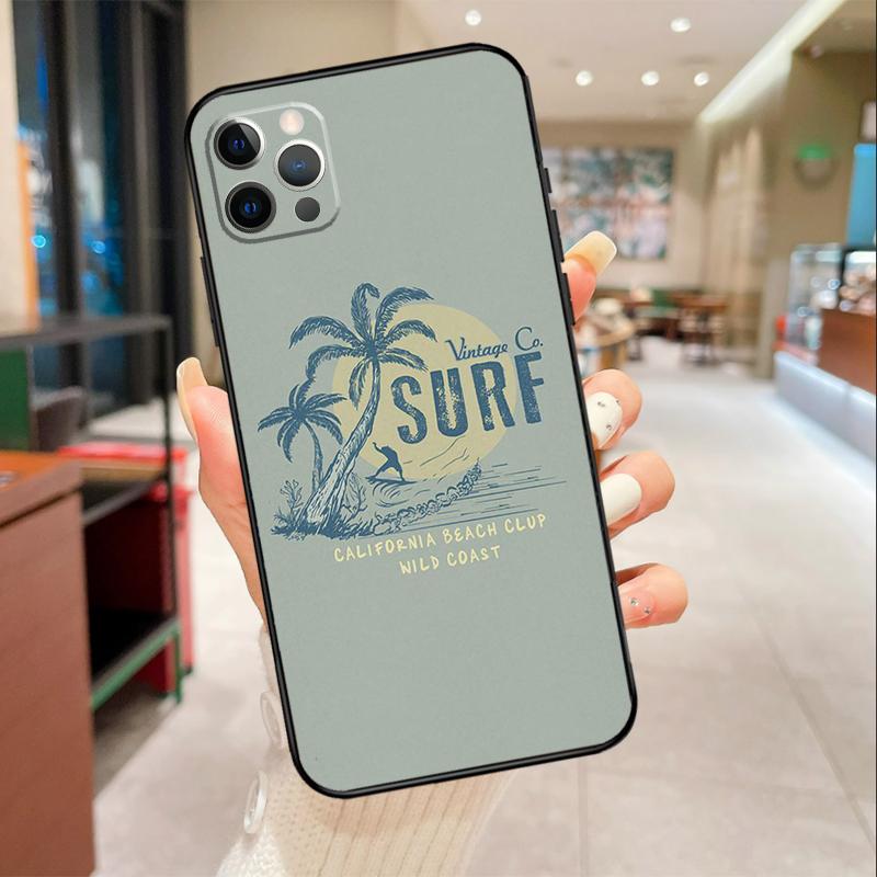 Palms Beach Surf Phone Case For iPhone 16 15 14 11 12 13 17 Pro Max mini 15 Plus 16e 17 Air Protective Cover