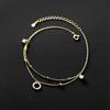 Double Layer Round Anklet Women's 2024: New Style, Personalized, Stackable, High-End Foot Chain.
