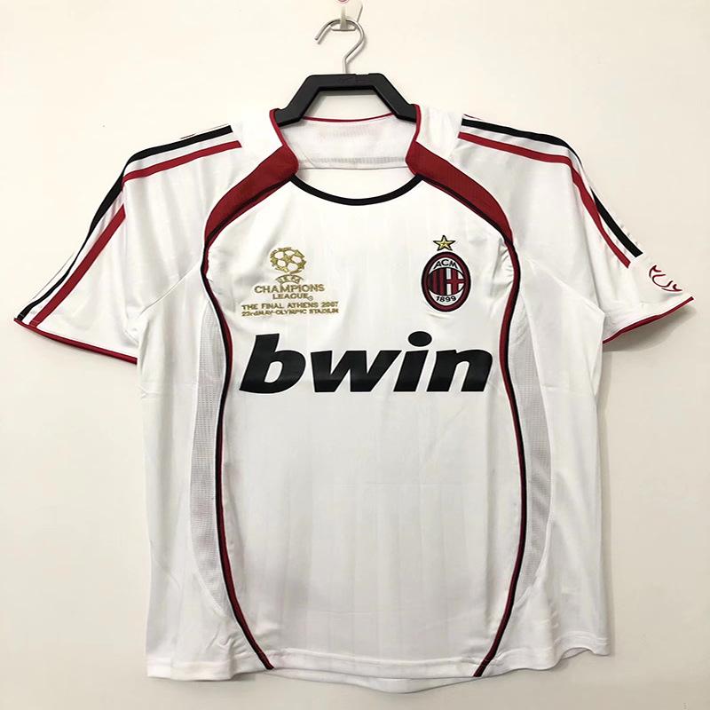 06 Champions League Final Edition AC Mailand Retro Trikot Nr. 22 Kaka 95-96 Heim Lang Kurzarm Klassisches Fußballtrikot