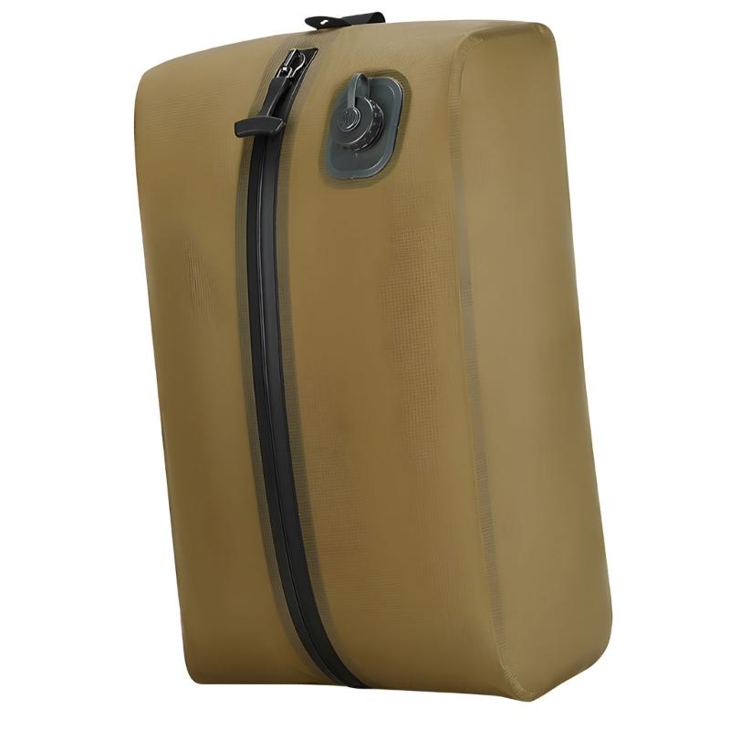 

One Button Compact Travel Storage Bag With Airless Compression Technology Space Saving Organizers For Clothes Accessories хаки