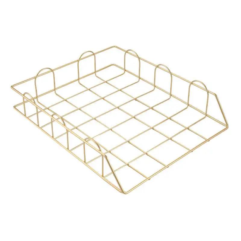 Multi-functional Iron Desk Organizer Storage Basket for Home Office Storage Organizer