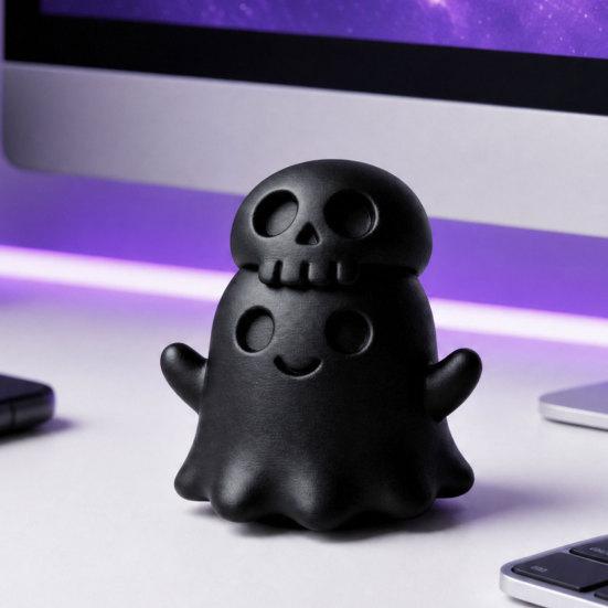 3D Printed Skull Ghost Figurine, Spooky Gothic Ghost Statue, Mini Cartoon Ghost Ornament for Table Centerpiece Shelf Desk Decor