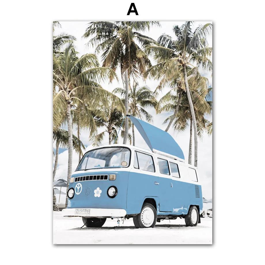 Sea Beach Bathing Place Boat Coconut Ocean Posters And Prints Canvas Painting Nordic Wall Art Pictures For Living Room Decor