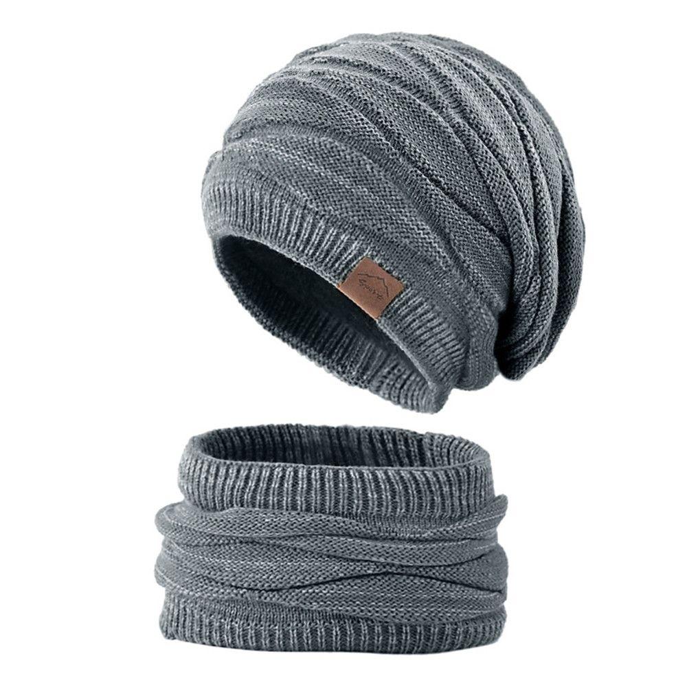 Outdoor Women Men Knitted Wool Hedging Caps Millinery Hats Scarf Set Beanies Caps