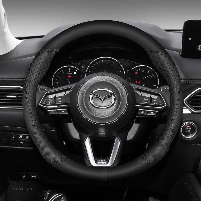 PU Leather Sport Car Steering Wheel Cover For Mazda 3 Mazda 6 CX-3 CX-4 CX-5 CX-7 CX-9 Anti-Slip Funda Volante Auto Accessories BB9