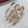 V Gold CNC High Version Love Bracelet Narrow Medium Wide Version New Women's Thick Plated 18K Rose Gold Couple Bracelet
