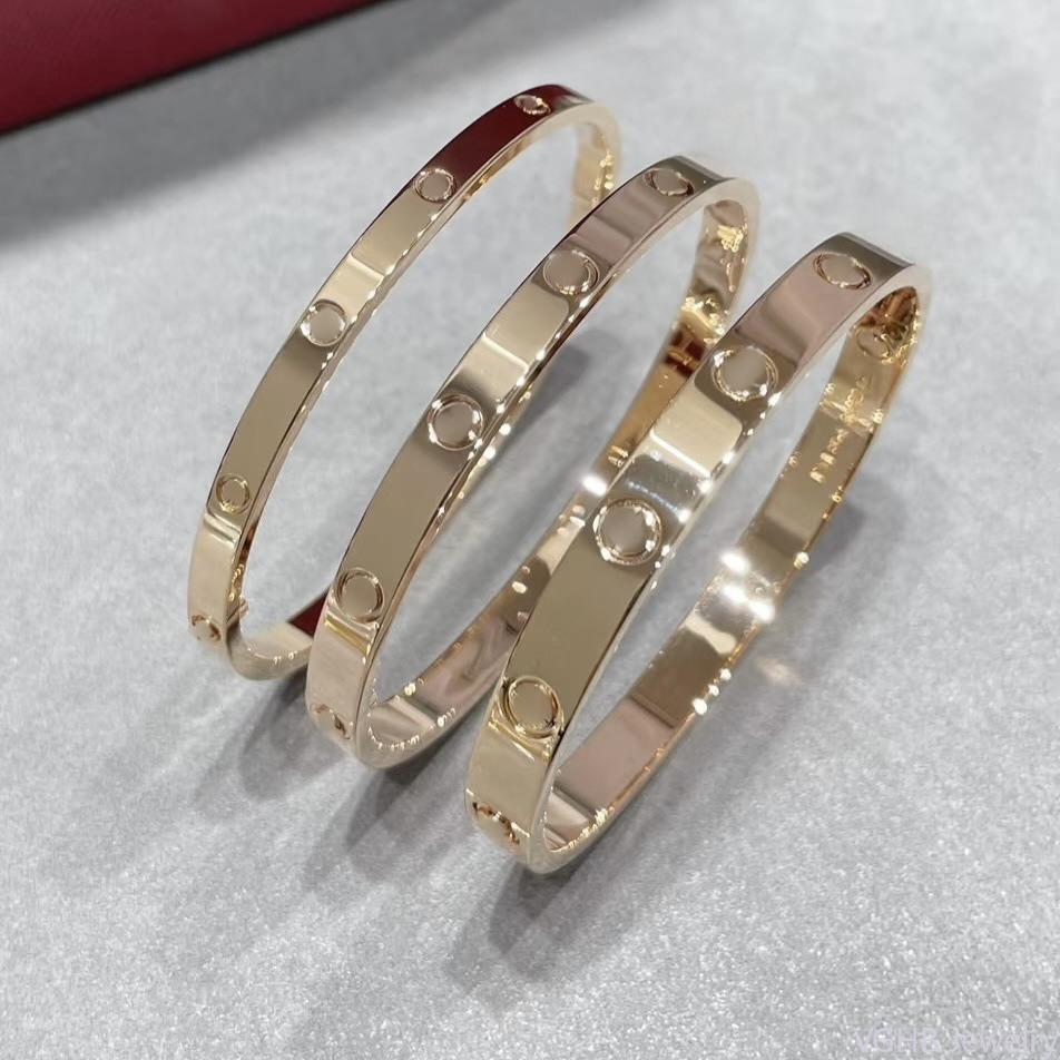 V Gold CNC High Version Love Bracelet Narrow Medium Wide Version New Women's Thick Plated 18K Rose Gold Couple Bracelet