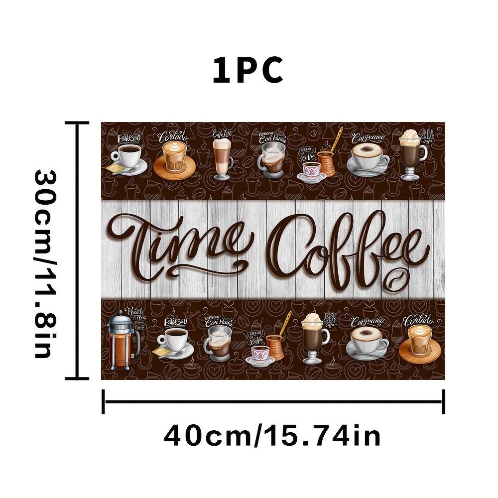 

Винтажный впитывающий коврик для сушки в стиле эспрессо - нескользящий, легкоочищаемый полиэстер для кофеен и кухонного декора, 1 шт. 30cm*40cm