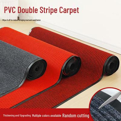 Double-Striped Commercial Entrance Mat - Cuttable, Anti-Slip, Absorbent Floor Mat