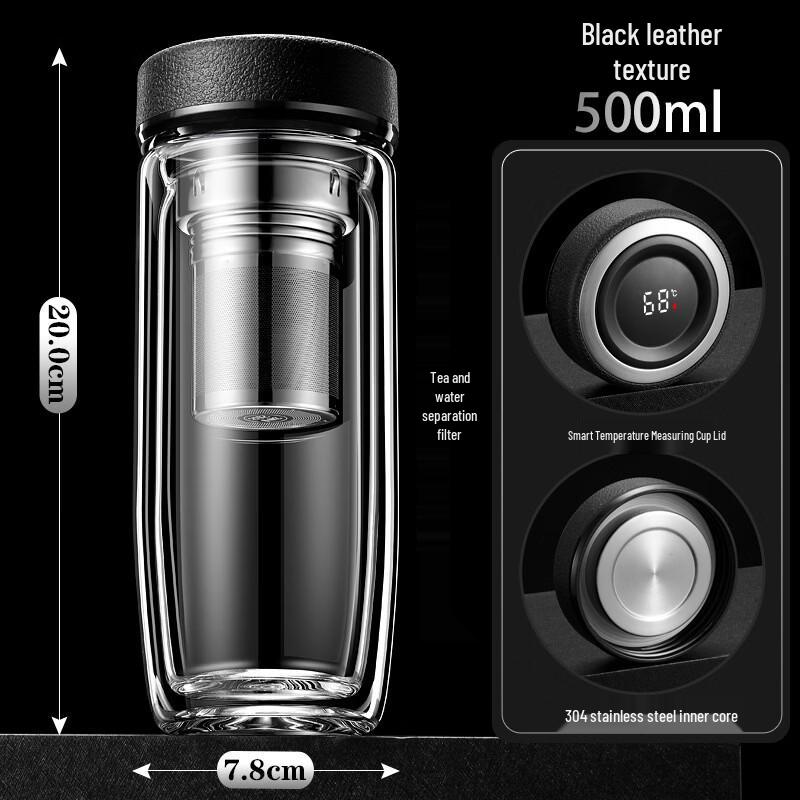 Shixun Smart Temperature Display Insulated Glass Tea Bottle