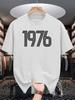 Mens Vintage 1976 Graphic TShirt Casual Crew Neck Short Sleeve Summer Tee