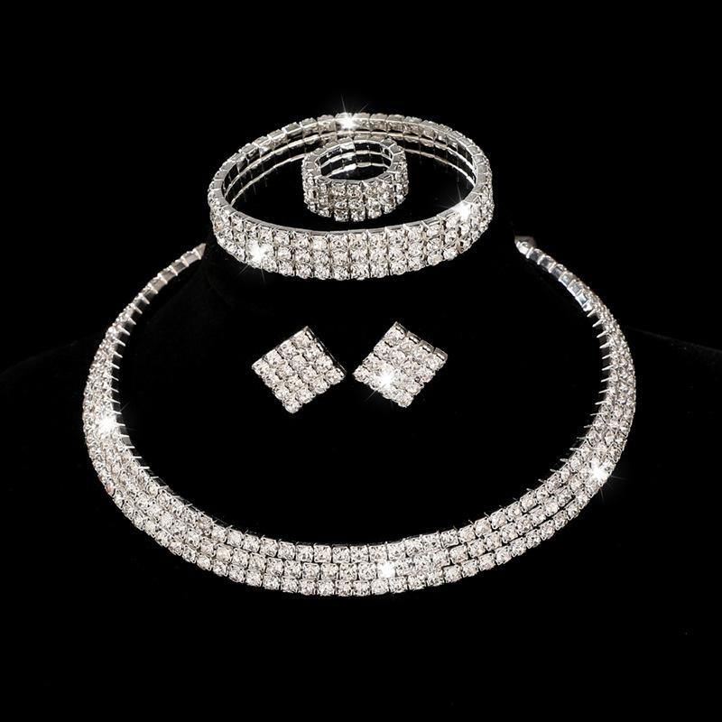 Fashion Jewelry Full Diamond Rhinestone Multi-layer Multi-row Collar Bridal Crystal Collar Short Collar Necklace