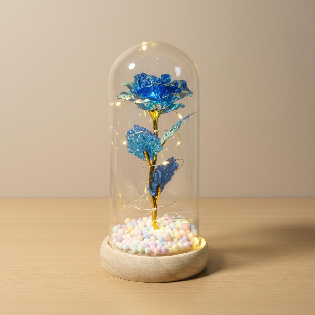 Rose Immortal Flower Glass Cover Valentine's Day Gift Doll Bouquet Mother's Day Birthday Creative Christmas Gifts