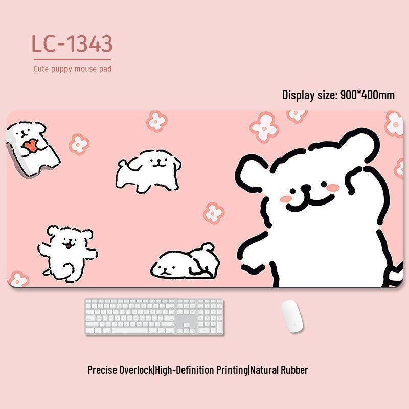 Extra-Large Heated Anti-Slip Cartoon Mouse and Keyboard Pad - Comfortable Desk Pad for Office & Gaming