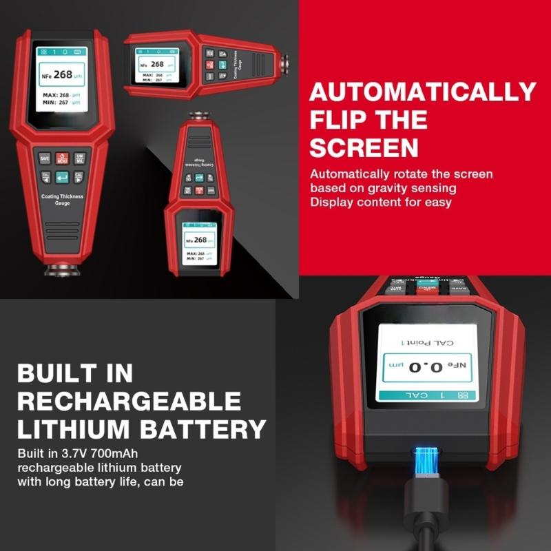 Automotive Paint Thickness Gauge With High Precisions Measurement 0-1500UM TesterFor Car Body Coating