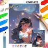 Jasmine Starry Sky Oil Paint by Numbers Painting Kit Handmade Diy Home Decor Gifts Wall Art Canvas Bedroom Aesthetic Decor Set