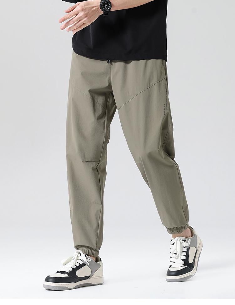 Black technology outdoor quick drying nine inch pants men's loose sports pants casual pants leg binding sanitary pants