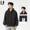 CHOCOOLATEit Men's Retro Striped Wool Blend Cardigan Hoodie