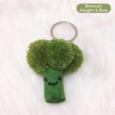 Cute Cartoon Vegetable Plush Keychain Creative Wool Felt Knitting Keyrings Stuffed Doll Toy Charm Bag Pendant For Kid Gifts