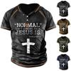 Men'S Printed T-Shirt Outdoor Street Short-Sleeved Hooded Button T-Shirt